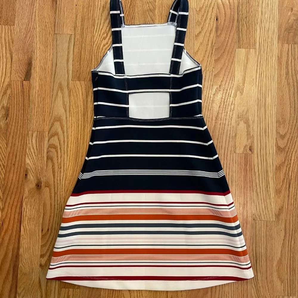 Abercrombie Neoprene Square Neck Dress Navy Stripe Women’s XS - Picture 12 of 12